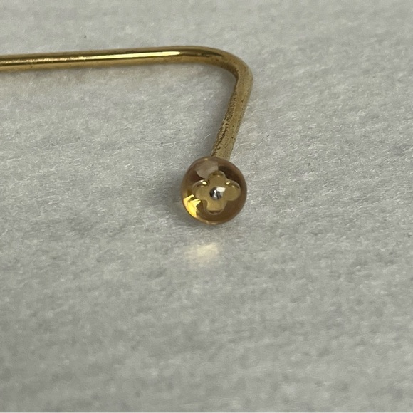 LOUIS VUITTON Wire Bracelet Gold Tone Ball Tips Fluer - Picture 13 of 15